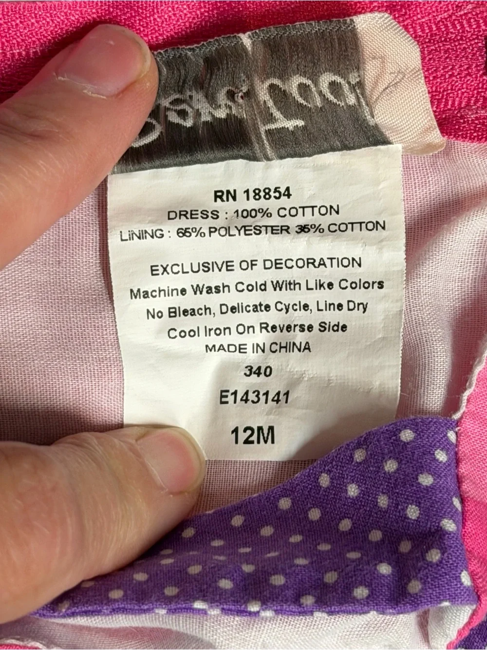 Vintage Y2K Rare Too Girls 12M Hot Pink Polka Dot Bow Strap Party Dress